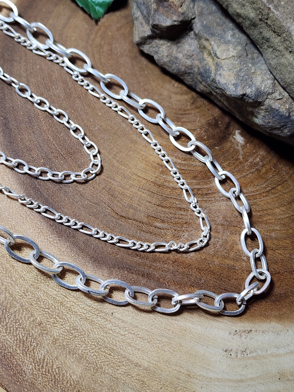 Avenue Silver Toned Multi-Chain Chunky Necklace Layered Style